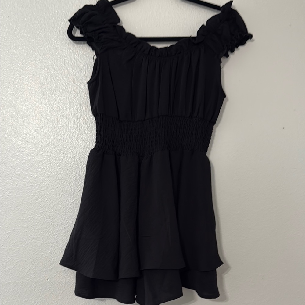 Black Ruffled Romper - Picture 3 of 3